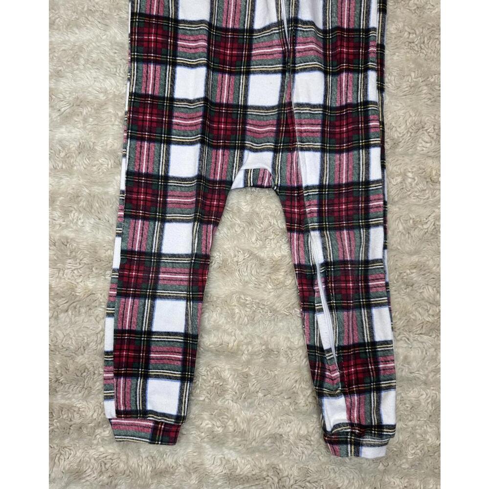 Pottery Barn Kids plaid tartan long sleeve one-piece footless romper Size 12-18M - Picture 5 of 6